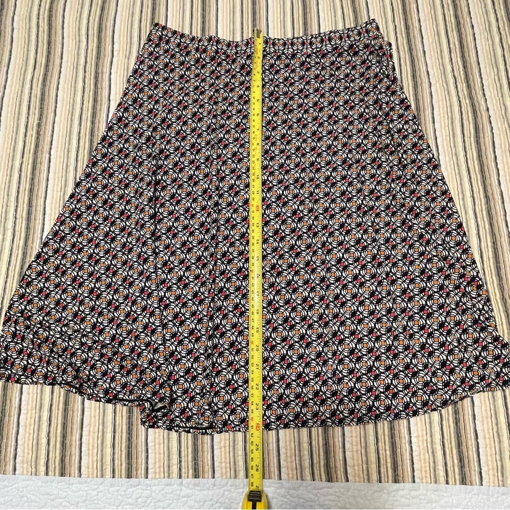 George Stretch Women's XL Black White Pink Orange Geometric Knee Length Skirt - Picture 7 of 7